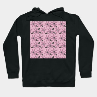 Cute pink abstract flowers in a fun playful flowerpower pattern Hoodie